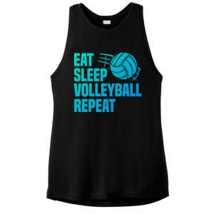 Eat Sleep Volleyball Repeat Cool Funny Team Coaches Quotes Gift Ladies PosiCharge Tri-Blend Wicking Tank