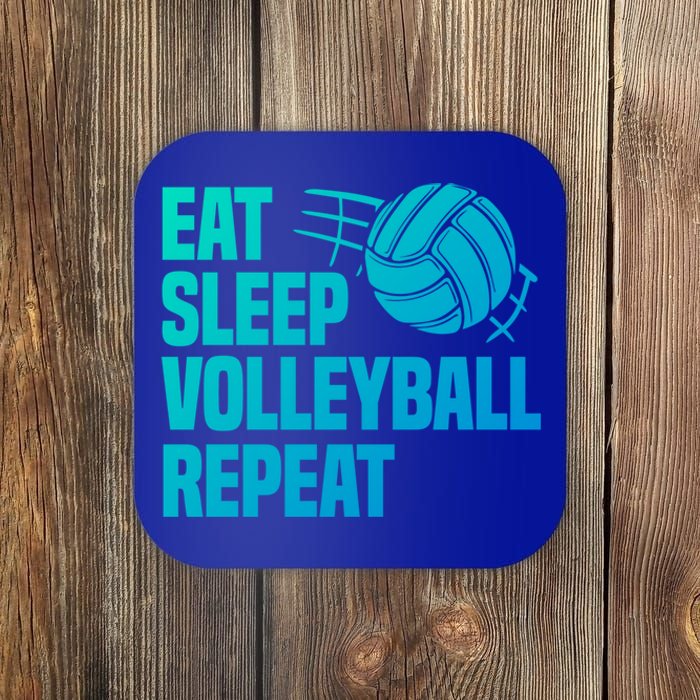 Eat Sleep Volleyball Repeat Cool Funny Team Coaches Quotes Gift Coaster