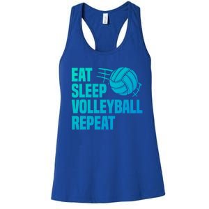 Eat Sleep Volleyball Repeat Cool Funny Team Coaches Quotes Gift Women's Racerback Tank