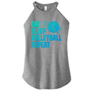 Eat Sleep Volleyball Repeat Cool Funny Team Coaches Quotes Gift Women's Perfect Tri Rocker Tank