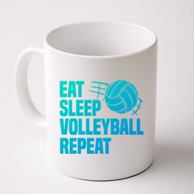 Eat Sleep Volleyball Repeat Cool Funny Team Coaches Quotes Gift Coffee Mug