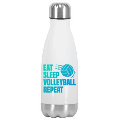 Eat Sleep Volleyball Repeat Cool Funny Team Coaches Quotes Gift Stainless Steel Insulated Water Bottle