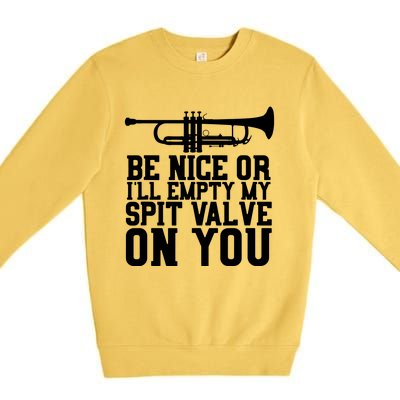 Empty Spit Valve Trumpet For Trumpet Player Premium Crewneck Sweatshirt