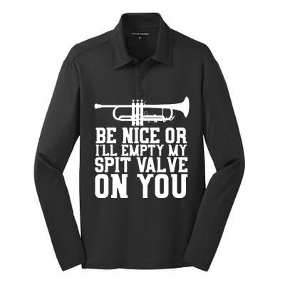 Empty Spit Valve Trumpet For Trumpet Player Silk Touch Performance Long Sleeve Polo