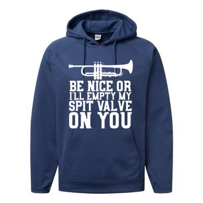 Empty Spit Valve Trumpet For Trumpet Player Performance Fleece Hoodie