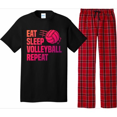 Eat Sleep Volleyball Repeat Cool Funny Team Coaches Quotes Gift Pajama Set