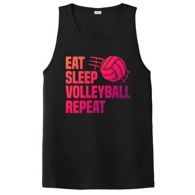 Eat Sleep Volleyball Repeat Cool Funny Team Coaches Quotes Gift PosiCharge Competitor Tank