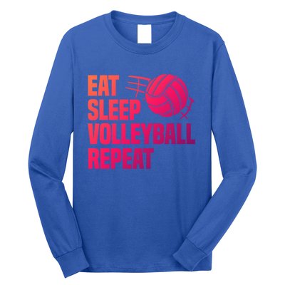 Eat Sleep Volleyball Repeat Cool Funny Team Coaches Quotes Gift Long Sleeve Shirt