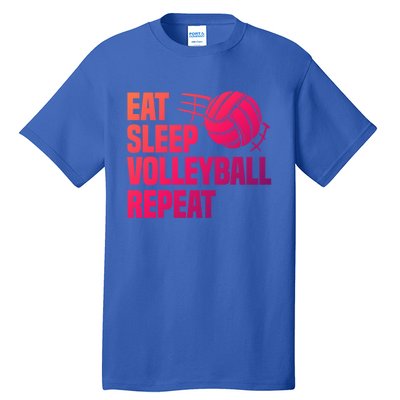 Eat Sleep Volleyball Repeat Cool Funny Team Coaches Quotes Gift Tall T-Shirt