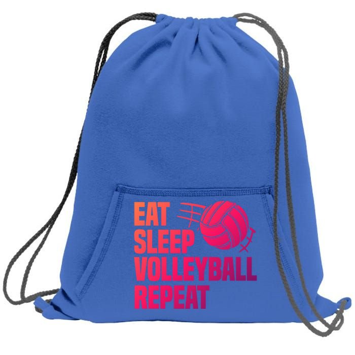 Eat Sleep Volleyball Repeat Cool Funny Team Coaches Quotes Gift Sweatshirt Cinch Pack Bag