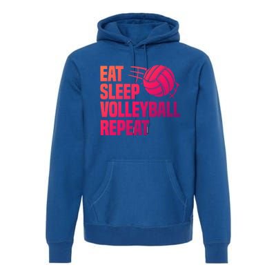 Eat Sleep Volleyball Repeat Cool Funny Team Coaches Quotes Gift Premium Hoodie