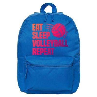 Eat Sleep Volleyball Repeat Cool Funny Team Coaches Quotes Gift 16 in Basic Backpack