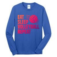 Eat Sleep Volleyball Repeat Cool Funny Team Coaches Quotes Gift Tall Long Sleeve T-Shirt