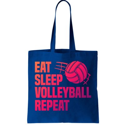 Eat Sleep Volleyball Repeat Cool Funny Team Coaches Quotes Gift Tote Bag