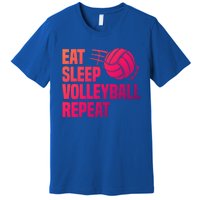 Eat Sleep Volleyball Repeat Cool Funny Team Coaches Quotes Gift Premium T-Shirt