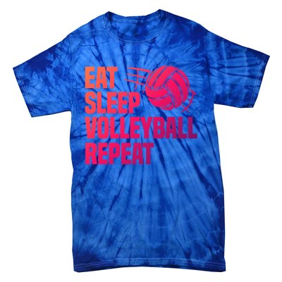 Eat Sleep Volleyball Repeat Cool Funny Team Coaches Quotes Gift Tie-Dye T-Shirt