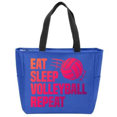 Eat Sleep Volleyball Repeat Cool Funny Team Coaches Quotes Gift Zip Tote Bag