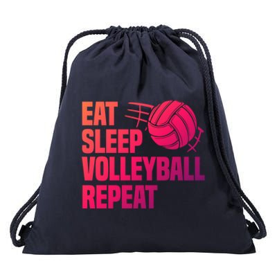 Eat Sleep Volleyball Repeat Cool Funny Team Coaches Quotes Gift Drawstring Bag