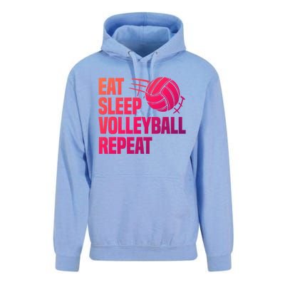 Eat Sleep Volleyball Repeat Cool Funny Team Coaches Quotes Gift Unisex Surf Hoodie