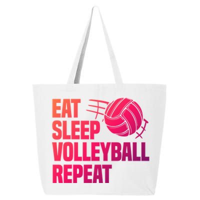 Eat Sleep Volleyball Repeat Cool Funny Team Coaches Quotes Gift 25L Jumbo Tote