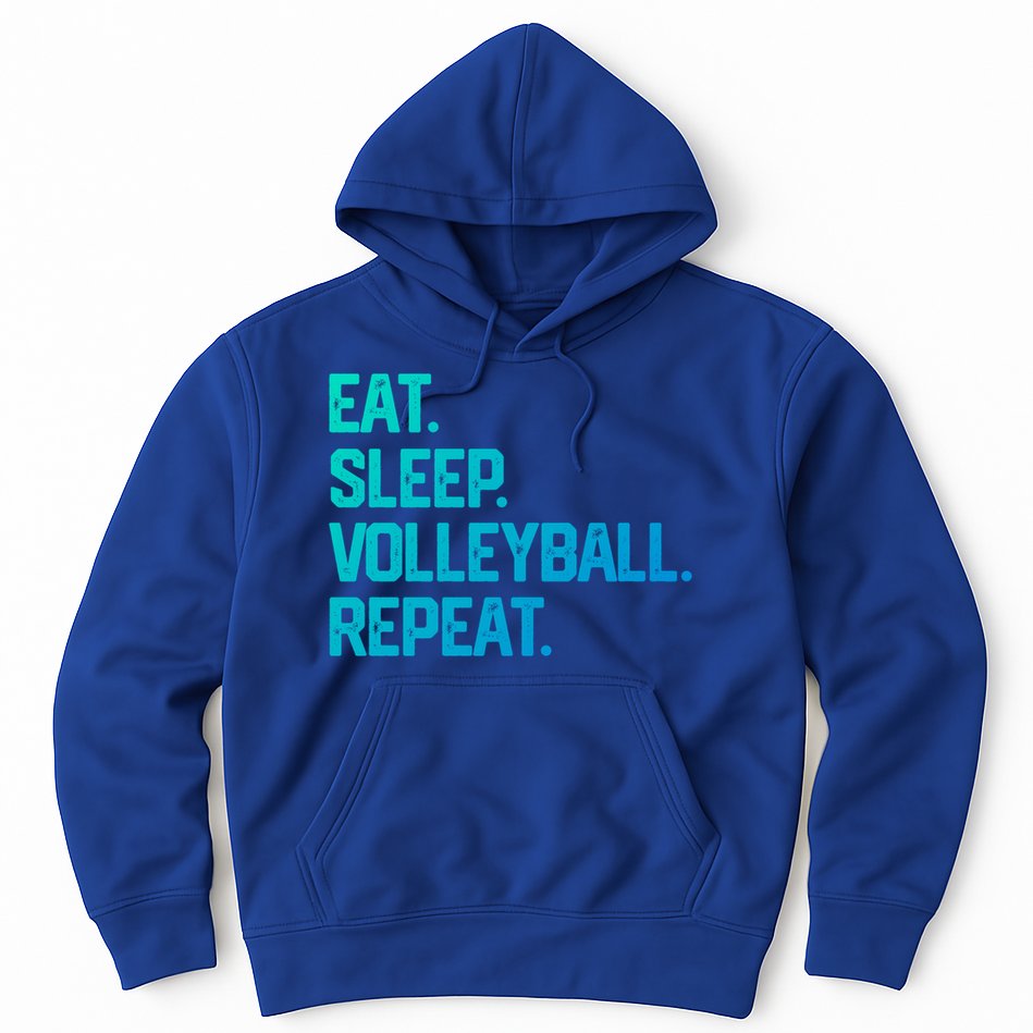 Eat Sleep Volleyball Repeat Team Coach Matching Cool Gift Hoodie
