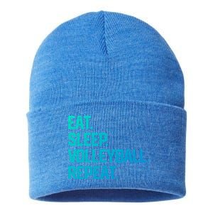 Eat Sleep Volleyball Repeat Team Coach Matching Cool Gift Sustainable Knit Beanie