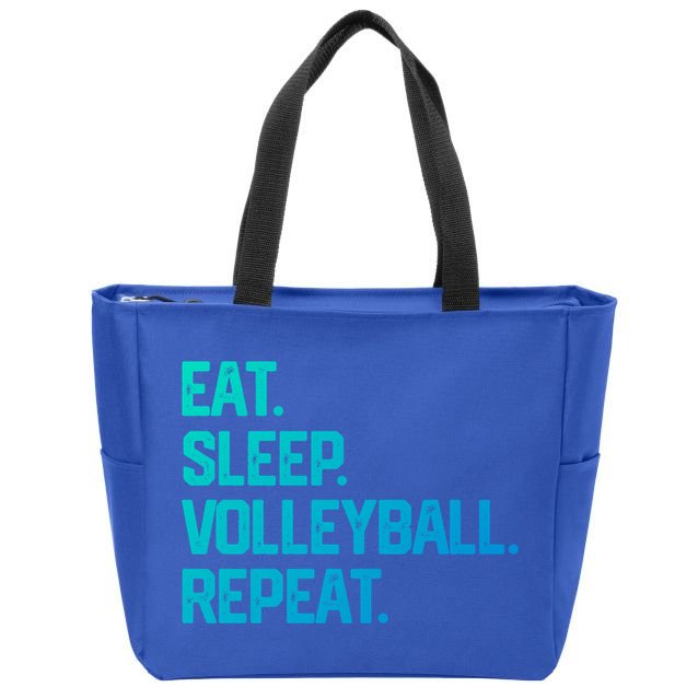 Eat Sleep Volleyball Repeat Team Coach Matching Cool Gift Zip Tote Bag