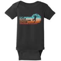 Eat Sleep Volleyball Repeat Retro Volleyball Lover Baby Bodysuit