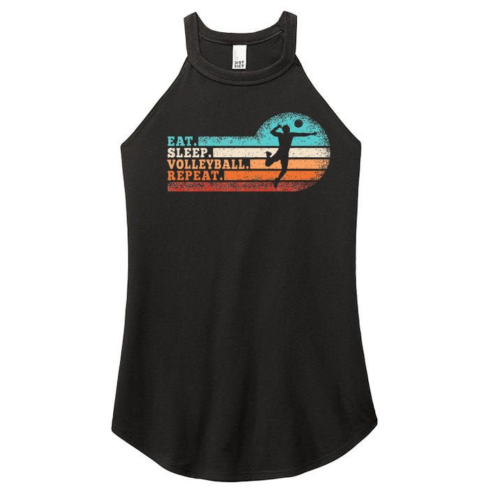 Eat Sleep Volleyball Repeat Retro Volleyball Lover Women’s Perfect Tri Rocker Tank