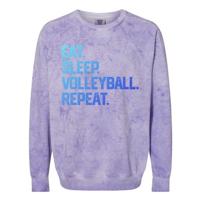 Eat Sleep Volleyball Repeat Team Coach Matching Cool Gift Colorblast Crewneck Sweatshirt