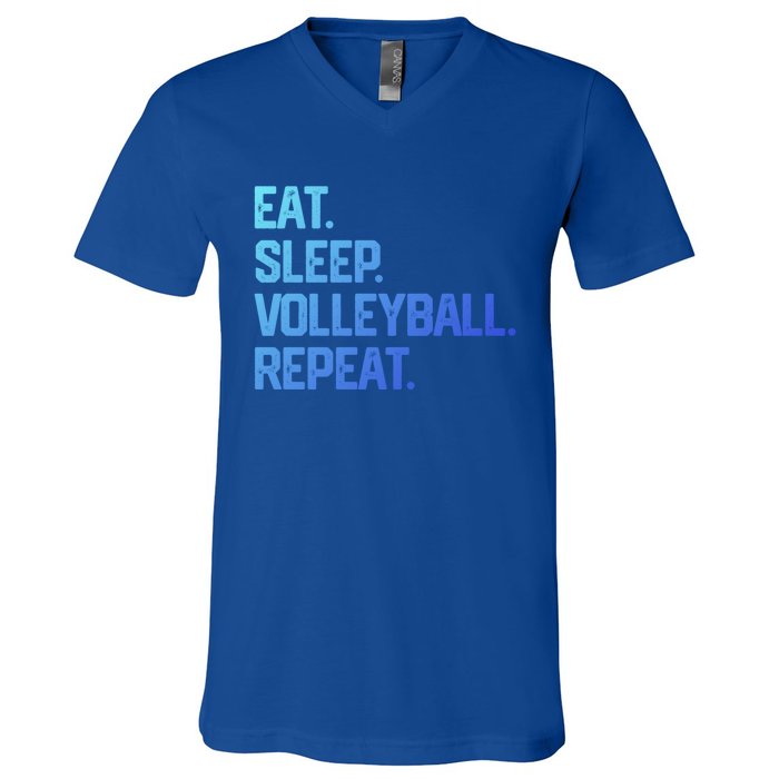 Eat Sleep Volleyball Repeat Team Coach Matching Cool Gift V-Neck T-Shirt