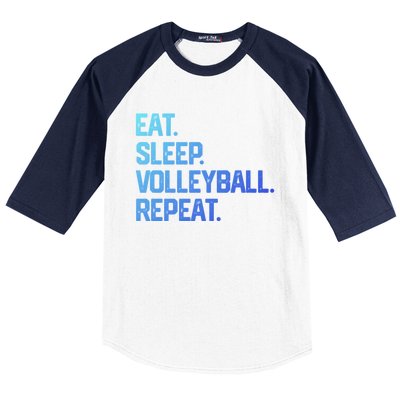 Eat Sleep Volleyball Repeat Team Coach Matching Cool Gift Baseball Sleeve Shirt