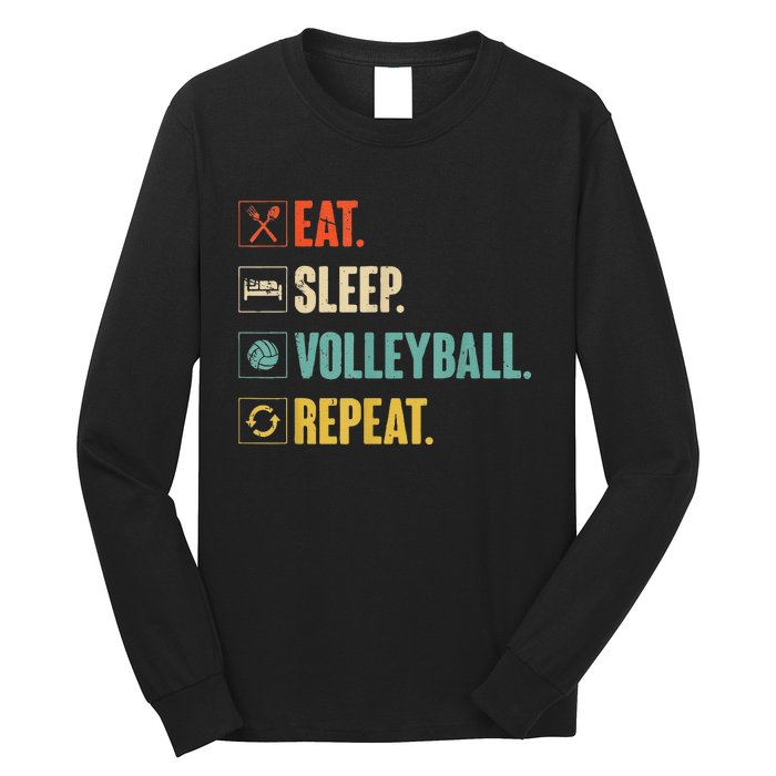 Eat Sleep Volleyball Repeat Vintage Volleyball Long Sleeve Shirt