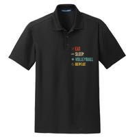 Eat Sleep Volleyball Repeat Vintage Volleyball Dry Zone Grid Polo