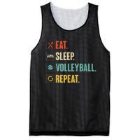 Eat Sleep Volleyball Repeat Vintage Volleyball Mesh Reversible Basketball Jersey Tank