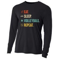 Eat Sleep Volleyball Repeat Vintage Volleyball Cooling Performance Long Sleeve Crew