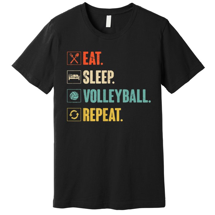 Eat Sleep Volleyball Repeat Vintage Volleyball Premium T-Shirt