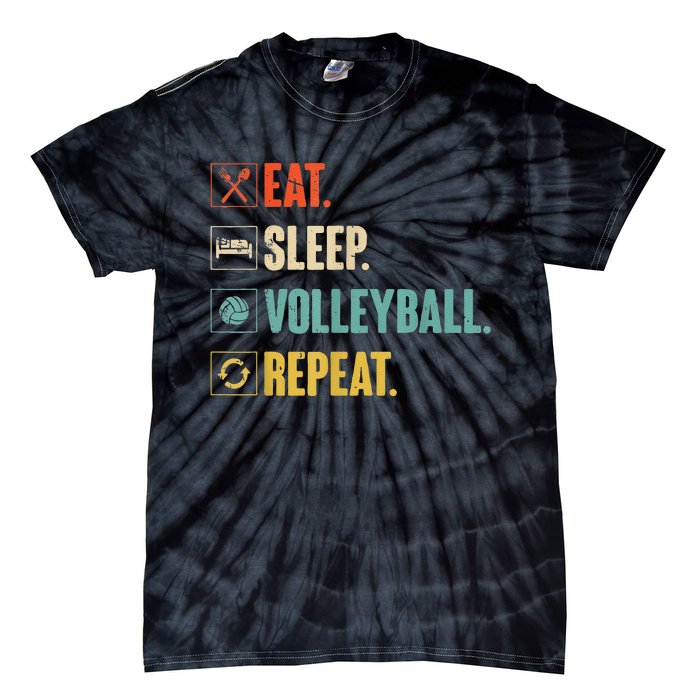 Eat Sleep Volleyball Repeat Vintage Volleyball Tie-Dye T-Shirt