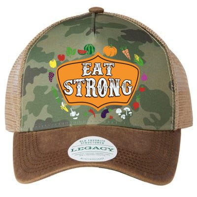 Eat Strong Vegetables Food Vegan Veggie Plant Powered Lovers Gift Legacy Tie Dye Trucker Hat