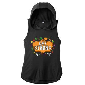 Eat Strong Vegetables Food Vegan Veggie Plant Powered Lovers Gift Ladies PosiCharge Tri-Blend Wicking Draft Hoodie Tank