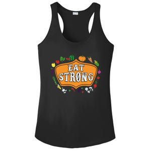 Eat Strong Vegetables Food Vegan Veggie Plant Powered Lovers Gift Ladies PosiCharge Competitor Racerback Tank