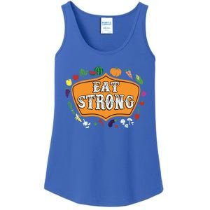 Eat Strong Vegetables Food Vegan Veggie Plant Powered Lovers Gift Ladies Essential Tank