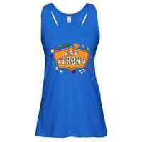 Eat Strong Vegetables Food Vegan Veggie Plant Powered Lovers Gift Ladies Essential Flowy Tank