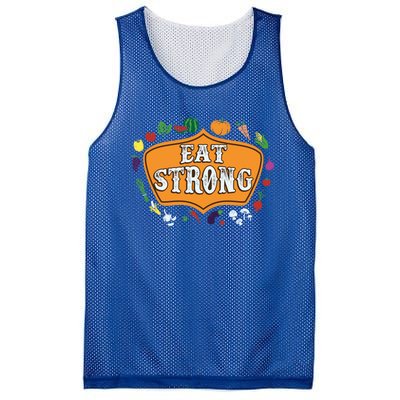 Eat Strong Vegetables Food Vegan Veggie Plant Powered Lovers Gift Mesh Reversible Basketball Jersey Tank