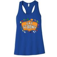 Eat Strong Vegetables Food Vegan Veggie Plant Powered Lovers Gift Women's Racerback Tank