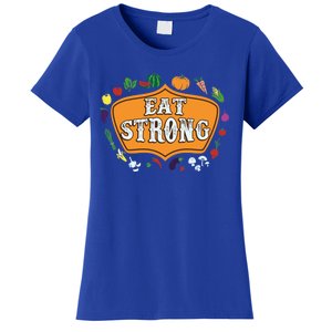 Eat Strong Vegetables Food Vegan Veggie Plant Powered Lovers Gift Women's T-Shirt