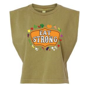 Eat Strong Vegetables Food Vegan Veggie Plant Powered Lovers Gift Garment-Dyed Women's Muscle Tee