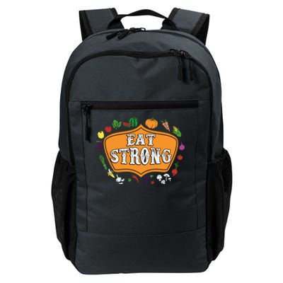 Eat Strong Vegetables Food Vegan Veggie Plant Powered Lovers Meaningful Gift Daily Commute Backpack