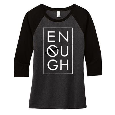 Enough School Walkout Shirt #Enough Ban Assault Weapons Women's Tri-Blend 3/4-Sleeve Raglan Shirt