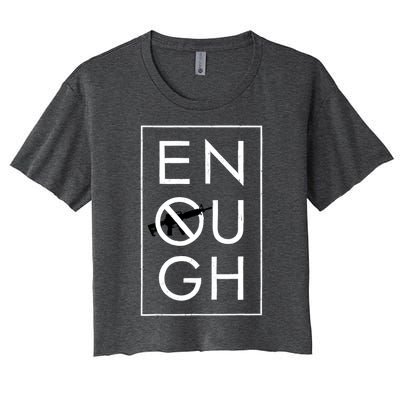 Enough School Walkout Shirt #Enough Ban Assault Weapons Women's Crop Top Tee